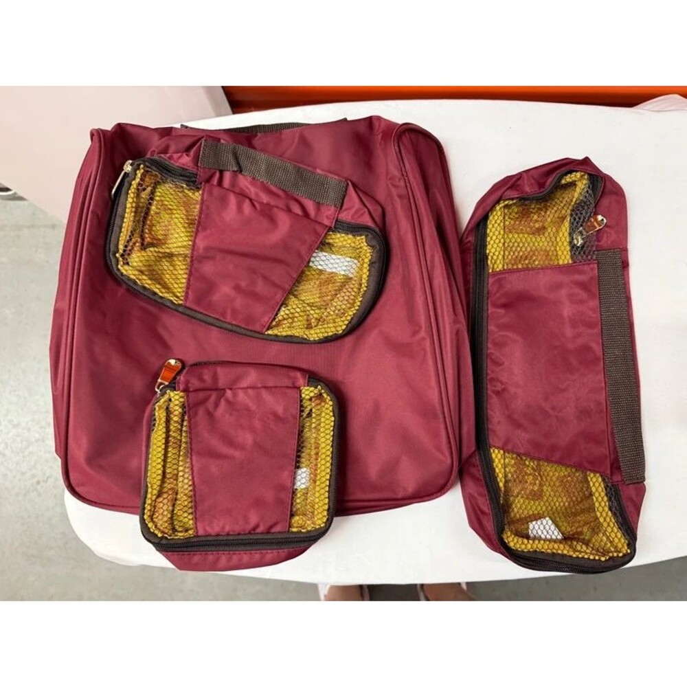 Samantha brown slimline packing cube 4 piece set burgundy